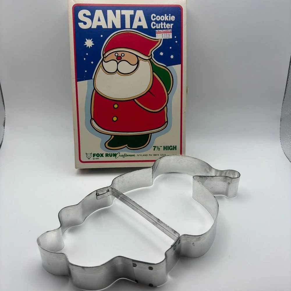 Vtg 1984 Fox Run‎ Craftsmen Santa Cookie Cutter 7.5 Inch Metal Large Christmas